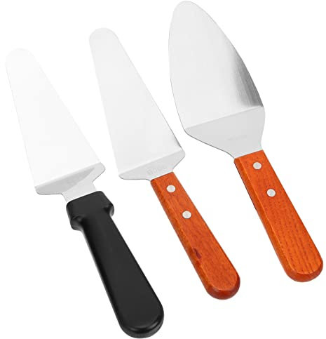 Cabilock 3stücke Edelstahl Spatel Teilig Ergonomischer Pizzawender Kuchenheber Und Grillspachtel Mit Holzgriff Für Backen Kochen Und Grillen Antihaft Leicht Zu Reinigen Für Küche Und