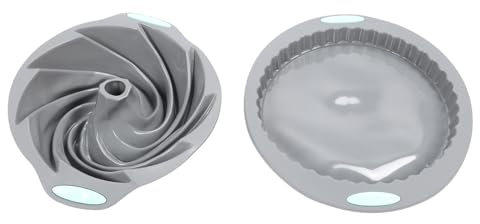 Luocute Tortiera in Silicone, Tortiera con Tubo Scanalato Antiaderente per Stampi da Forno Teglia Rotonda, Teglia Rotonda Scanalata Facile da Rilasciare Teglie in Silicone Antiaderente