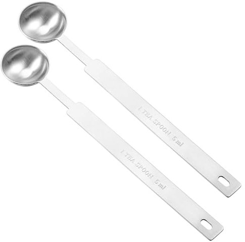 2 Stück Kaffeedosierlöffel Messlöffel Gramm Dosierlöffel Portionslöffel Messlöffel Cups Messbecher Messlöffel Edelstahl Esslöffel Messlöffel Proteinpulver Für Klein Gewürzgläser 5 ml