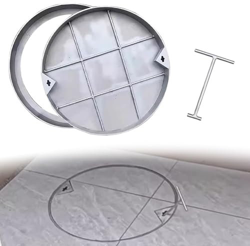 Tapa de Pozo empotrada de 16, 20, 24, 28, 32, 36 y 40 de diámetro Tapa de Pozo Invisible y Marco - Tapa de depósito de Aguas residuales de Metal Resistente a la presión - Tapa de tanq