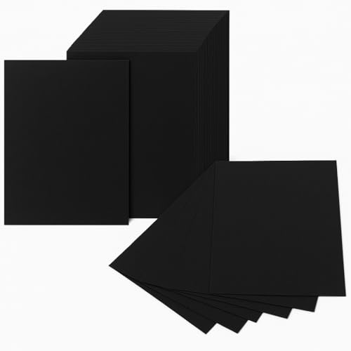 80 Stück A6 Kraftpapier Karten, Blanko Postkarten Schwarz 10.5x14.8CM 300g/m² Kraftpapier-Karten Set Druckbar Postkarten Blanko Karten für Selbstgestalten beschriften oder bedrucken