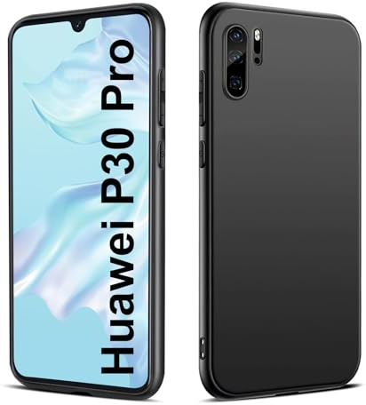 Elekpia Ultradünne Hülle für Huawei P30 Pro, Matt Schwarz weiche Silikon Handyhülle mit hautschmeichelnder Griffigkeit | Stoßfeste Anti-Fingerprint Schutzhülle Case