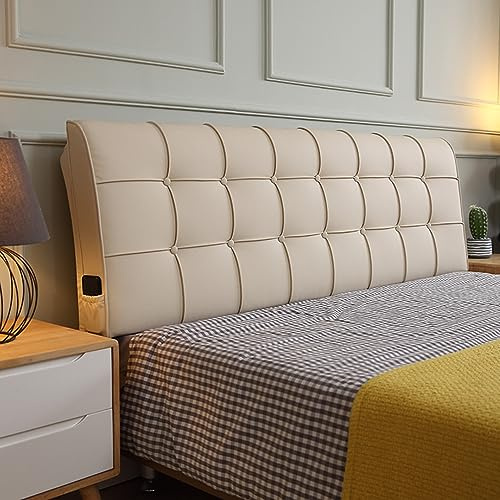 Braunes gepolstertes Queen-Kopfteil mit Knöpfen, abnehmbares Wandkissen, einfarbig, weiches Kunstleder, perfekt für Schlafzimmerdekoration, 150 cm Größe