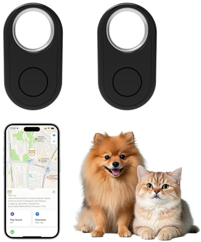 2 Pack Air Tracker Tag,Bluetooth Item Finder Compatible with Apple Find My APP (iOS Only) IP68 Waterproof,Air Tracker for Keys,Luggage,Wallets,Dog,Cat,Easily Locate Lost Items(Black)