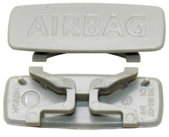 Inovey Bil Interiör A/B/C Pelar Lock Airbag Emblem Trim Cap 3C0853437C 1K8853437 5G0853437 Kompatibel Med Vw Golf 5 6 Gti Jetta Mk5 A5 A6 Passat Cc B6 B7 -grå