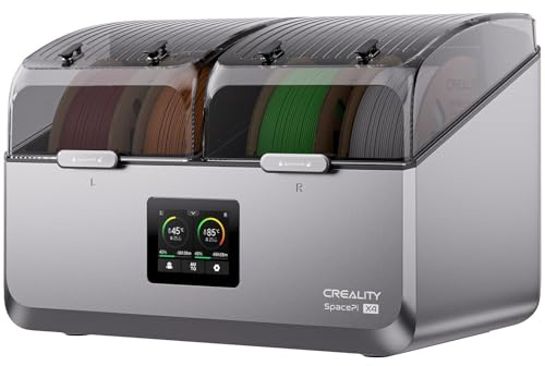 Creality Space Pi X4 Filament-Trockenbox, 4-Spulen-Lagerbox für 3D Drucker, Duale unabhängige Heizkammern, 200W PTC Heizung bis 85°C, Schnelltrocknung, Energiesparmodus für PLA, PETG, TPU, ABS