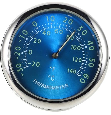 WEKADRIN Thermomètre de Tableau de Bord Voiture avec Horloge Quartz Numérique Lumineuse pour Intérieur Surveillance Précise Température et Affichage Réel Bleu Compact pour Voiture