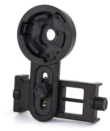 Telescope Phone Mount for Spotting Scope Black Plastic Adapter | Fits Smartphones 55-98mm Wide, Works with Binocular and Monocular Tubes 26.4-46.4mm, Easy Operation Random Style