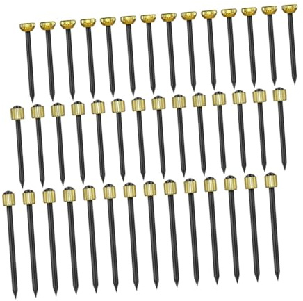 Gatuida 90 pièces Lot de Clous Noirs pour Suspension de Cadres Acier à Tête Laiton Clous Fins pour Accroche Murale Minimalistes pour Plaques de Plâtre et Murs Plâtre