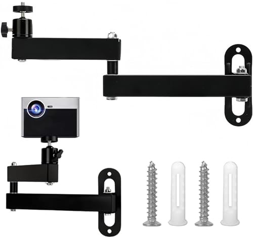 DabbOo Supporto Proiettore da Parete Supporto Monitor per Proiettore con Multi-angolo Pieghevole e Retrattile con Interfaccia a Vite da 1/4 di Pollice Adatto per Sale Giochi Sale Conferenze Aule Film