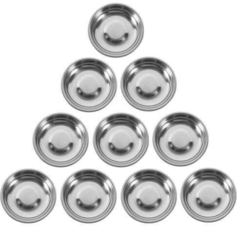Toyvian Piattini in Acciaio Inox 10 Pezzi 10 CM per Salse e Snack Adatti a Ristoranti e Riunioni di Famiglia