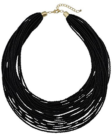 Bocar Multi Layer Chunky Lätzchen Aussage Samenperlen Cluster Kragen Halskette für Frauen Geschenk