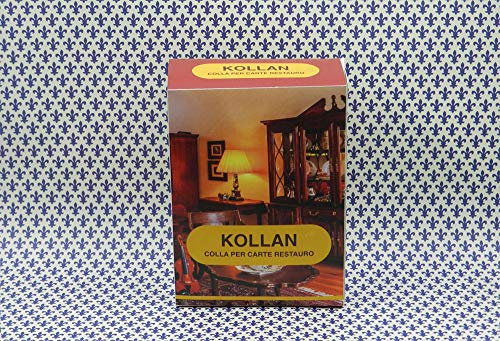 CRK - Bundle Carta Restauro Gigliata Blu f.to 50x70 cm (15 fogli) + Colla Kollan gr.250