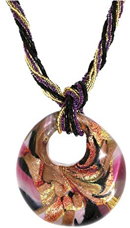 Venetiaurum - Collana Multifilo per Donna Con Medaglione In Vetro Originale Di Murano E Argento 925 - Gioiello Made In Italy Certificato