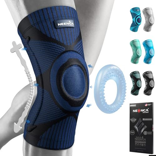 NEENCA Kniestütze, Komprimierte Kniebandage mit Patella Gel Pads & Feder Seitenstabilisatoren, Medizinischer Knieschützer für Laufen, Meniskusriss, Arthritis, Gelenkschmerzlinderung, ACL, Erholung