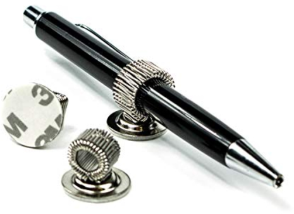 LEO’s - 10 x Stiftehalter selbstklebend aus Metall - Stifthalter klebend für Kugelschreiber und Schreibgeräte - Kugelschreiberhalter Stifthalterung zum Kleben an Notizbuch und Kalender