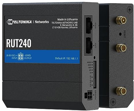 Teltonika RUT240 4G LTE Industrial Router | Compact 4G Cat-4 Cellular Router with Wi‑Fi Hotspot | Dual Ethernet | RMS Remote Management & WAN Failover