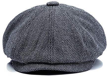 Ueither Unisex Schiebermütze Gatsby Schirmmütze 8 teilig Barett Cap Newsboy Flat Cap