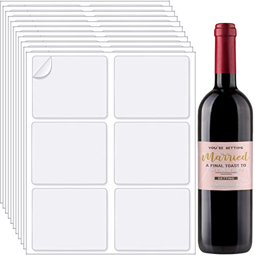 Zonon 4 x 3-1/3 Inch Blank Wine Label Matte White Sticker Adhesive Wine Bottle Labels Printable Stickers for Bottle Laser and Printers for DIY Supplies