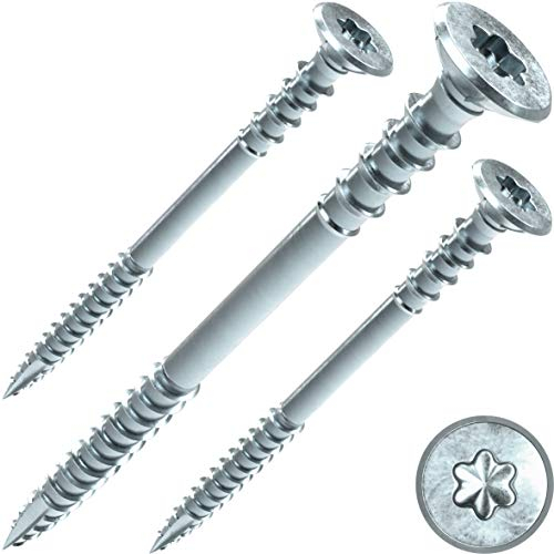 INNONEXXT prima Tornillos Para Madera | 6,0x90mm 100 Pcs. T30 | tornillos madera, Tornillos multiuso, Tornillo universal, cabeza Torx, galvanizado azul, acero, costillas de fresado