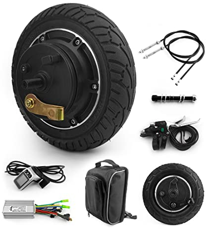 8-Zoll-Kickscooter-Elektromotor-Kit mit bürstenlosem 350-W-Motorrad mit mechanischer Bremse und 200 x 50-Trommelbremsen-Vorderrad(48V 350W kit)