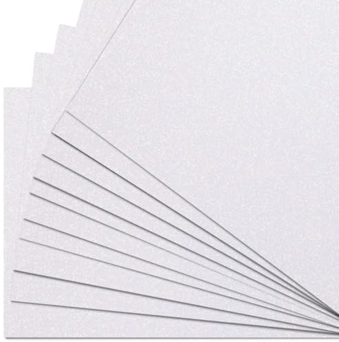 Springboard 10946 Glitzerkarton, A4, Packung mit 10 Bögen, Weiß