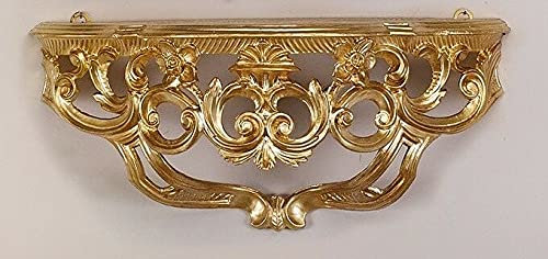 artissimo Barock Konsole Wandkonsole/Spiegelkonsolen/Wandregal 40cm x 17cm x 17 cm Ablage Blumenbank Gold