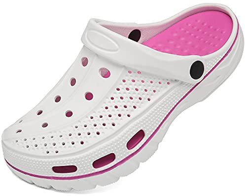 ChayChax Sabots Femmes Hommes Semelles de Support Arch Chaussures de Jardin Été Pantoufles Sandales de Plage, Blanc, 38/39 EU (Fabricant: 260)