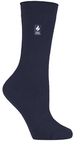 HEAT HOLDERS Ultra Lite - Ladies Thin Lightweight 1.0 TOG Winter Warm Casual Thermal Dress Socks (4-8 uk, Navy)