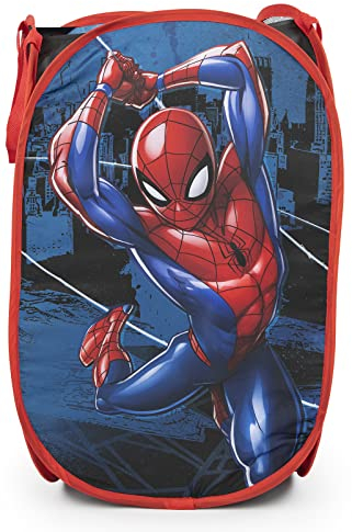 Jay Franco Marvel Spiderman Toile de Transport, Paniere de Rangement Retractable - 36x36x58H cm - 100% Polyester