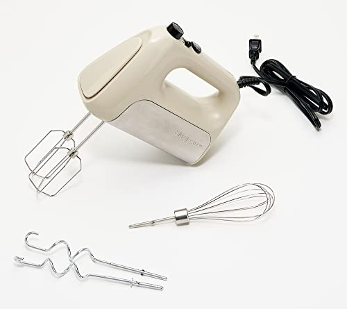 Blue Jean Chef Variable Speed Hand Mixer with Dough Hooks and Whisk (Renewed)