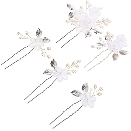 FOMIYES 5-teiliges Haarteil Mit Blumenmuster Haarschmuck Für Die Braut Für Hochzeiten Und Abendpartys
