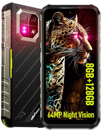 Ulefone Armor 22 (16GB+128GB) Outdoor Handy Ohne Vertrag,Android 13 6,58 FHD+ 120Hz 64MP+64MP Nachtsicht 6600mAh 33W 4G Dual SIM 5G WIFI/OTG/NFC/GPS/IP69K Baustellenhandy (Grün)
