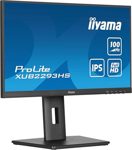 iiyama Prolite XUB2293HS-B6 54,5cm 21,5 IPS LED-Monitor Full-HD 100Hz HDMI DP Slim-Line Höhenverstellung Pivot AdaptiveSync schwarz