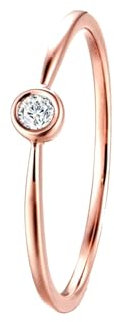Wycian Freundschaftsringe Beste Freundinnen, Damenring In Rosegold 18K Größe 65 (20.7) Diamant Rundschliff Weiß Personalisiert Für Hochzeit