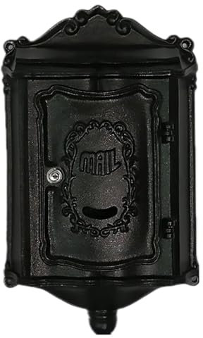 MEIZHITU Briefkästen Postbox Vintage-Briefkasten, Abschließbar, Postfach, Wohnungsbriefkasten Für Die Inneneinrichtung Briefkasten Postkasten(Black)