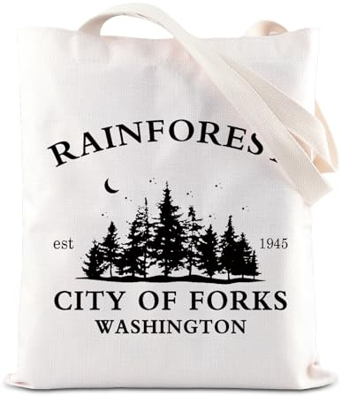 Rainforest Twi-light Merch Edward's Girl Gift Forks Washington Gift Vampire Lover Tote Bag City Of Forks Gifts (RAINFOREST UK)