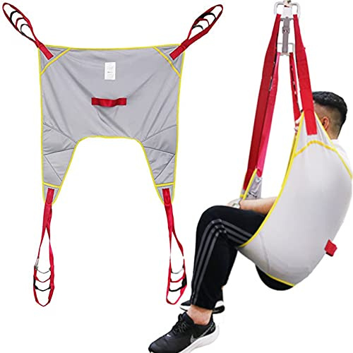 GUHPZA Patient Lifting Hoist Sling Transfer Belt,Medical Transfer Belt Equipment With Head Support,Toileting Hoist Sling,For Transfer From Bed To Wheelchair,Recliner,Shower Chair Or Toile,C