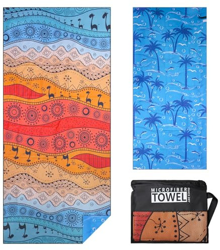 Vorvowry Toalla Playa Grande Microfibra Hombre Mujer Ligera Secado RáPido Libre de Arena para Viajes Natación Deportes con Bolsa de Malla de 80×180cm Camello 1 Piezas
