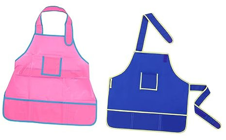 Amosfun 2stücke Pack Wasserfeste Jungen Mädchen Schürzen Malschürze Kochen Backen Mit Klettband Schmutzabweisend Für Malen Basteln Im Kindergarten Und Zuhause