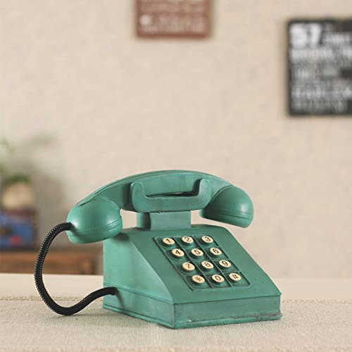 Teléfono Fijo de Resina Retro, teléfono Antiguo Vintage con Cable, teléfono Fijo con Cable, Adorno Decorativo para Escritorio de casa, cafetería, Bar, Tienda