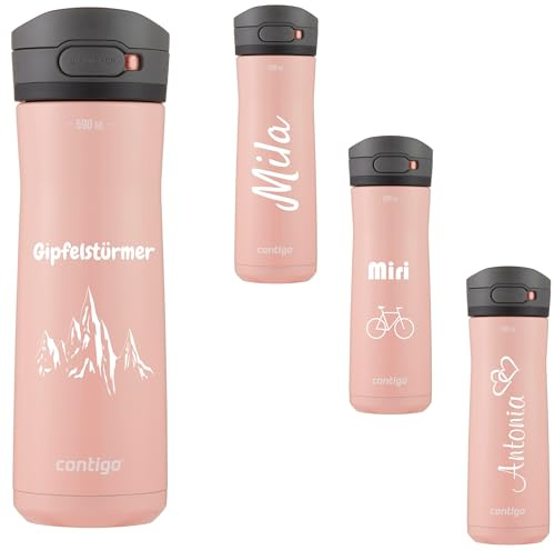 Contigo Jackson Chill AUTOPOP vakuum-isolierte Thermo-Trinkflasche mit Gravur - Namen Edelstahl Isolierflasche, Ideal als Geschenk, auslaufsicher, Easy-Clean-Deckel BPA-frei 590 ml (Pink Lemonade)