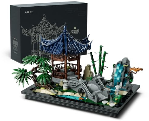 Nifeliz Chinese Garden Building Set, Aesthetic Display Model for Home or Office Décor, Ideal Gift for Gardening and Mindfulness Enthusiasts (1877 PCS, NF10311)