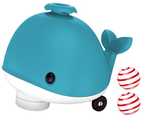 Electric Whale Floating Ball Toys, Whale Floating Interactive Cat Toy, Marine Powered Levitating Sphere Plaything, 2-In-1 Electric Stimulating Cat Gadget, Music Feature, Flexible Wheels, Decoration