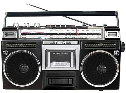 Boombox with CD and Cassette Player, DAB Radio, USB Recording, Bluetooth & FM Radio - Portable Retro Music Player for Family Gatherings and Travel