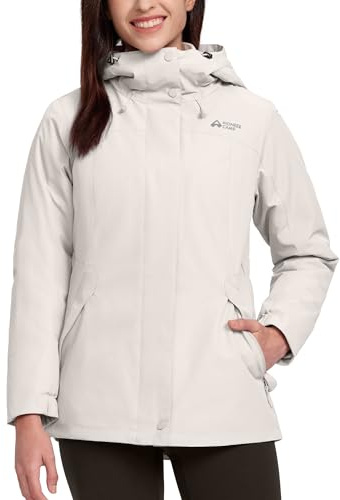 Pioneer Camp Skijacke Damen10000mm Wasserdicht isoliert mit Fleece-Kapuze Warm Winterjacke Winddicht für Winter Outdoor (Fällt zwei Größen zu klein aus)