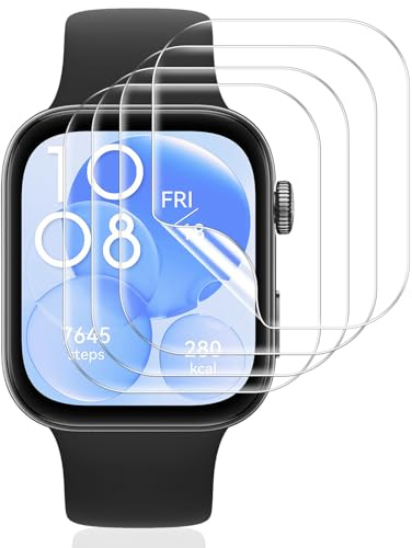 Vauki 4 Pezzi Pellicola Protettiva per Huawei Watch Fit 3/4, Morbido Trasparente HD TPU, Anti-Scratch, Touch Sensibile