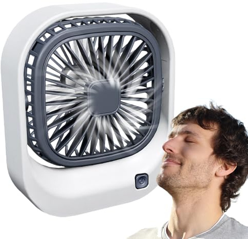 Ventilador de mesa mini ventilador de mesa con ventilador pequeño, ventilador personal para conectar | Ventilador USB ligero para escritorio, coche, mesita de noche, cinta de correr, cochecito y