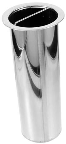 DECOMELODY Seau Acier Inoxydable pour Brochettes de Barbecue Tube Épais et Allongé avec Poignée Support pour Brochettes de Grillade et Baguettes pour Réunions et Camping