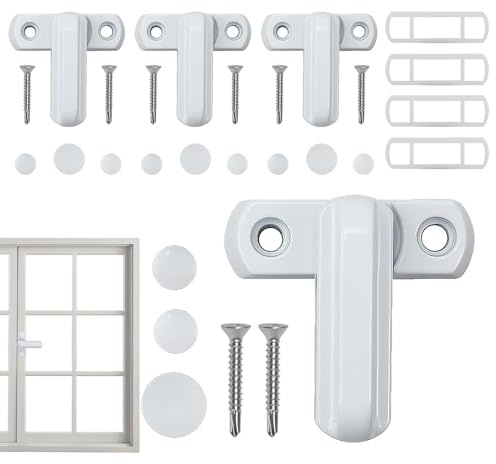 Cerraduras de Seguridad para Ventanas | Cerradura De 4 Piezas Para Puertas Correderas De Vidrio - Antirrobo De Aleación De Aluminio Resistente Para Protección Infantil Hotel Casa Puerta Corredera